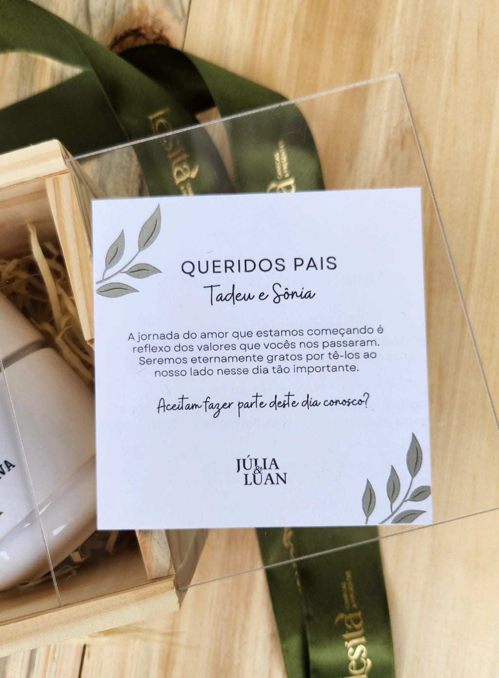 Caixa Convite Pais dos Noivos - Xícaras