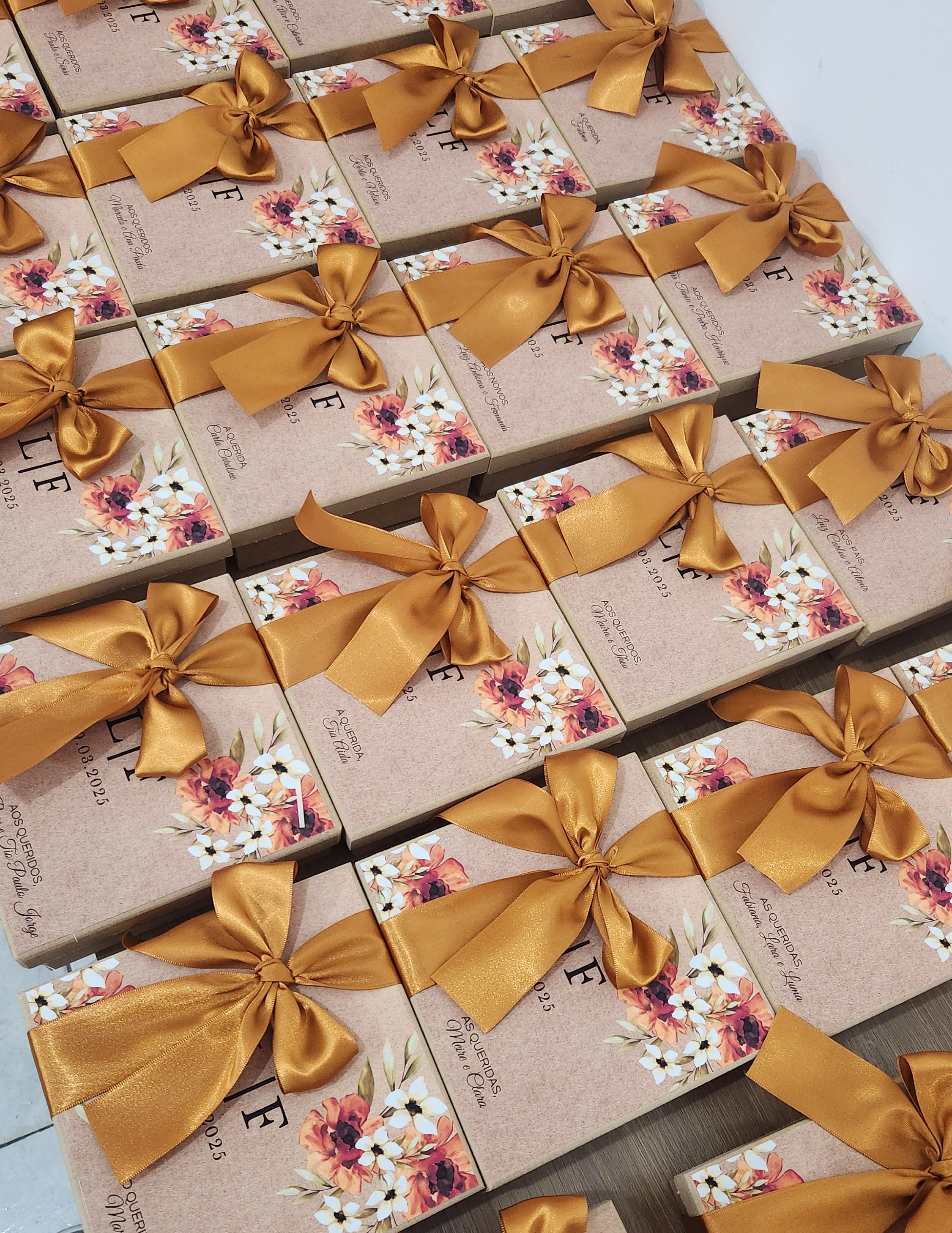 Caixa MDF Personalizada - Convite Padrinhos Casamento - Terracota