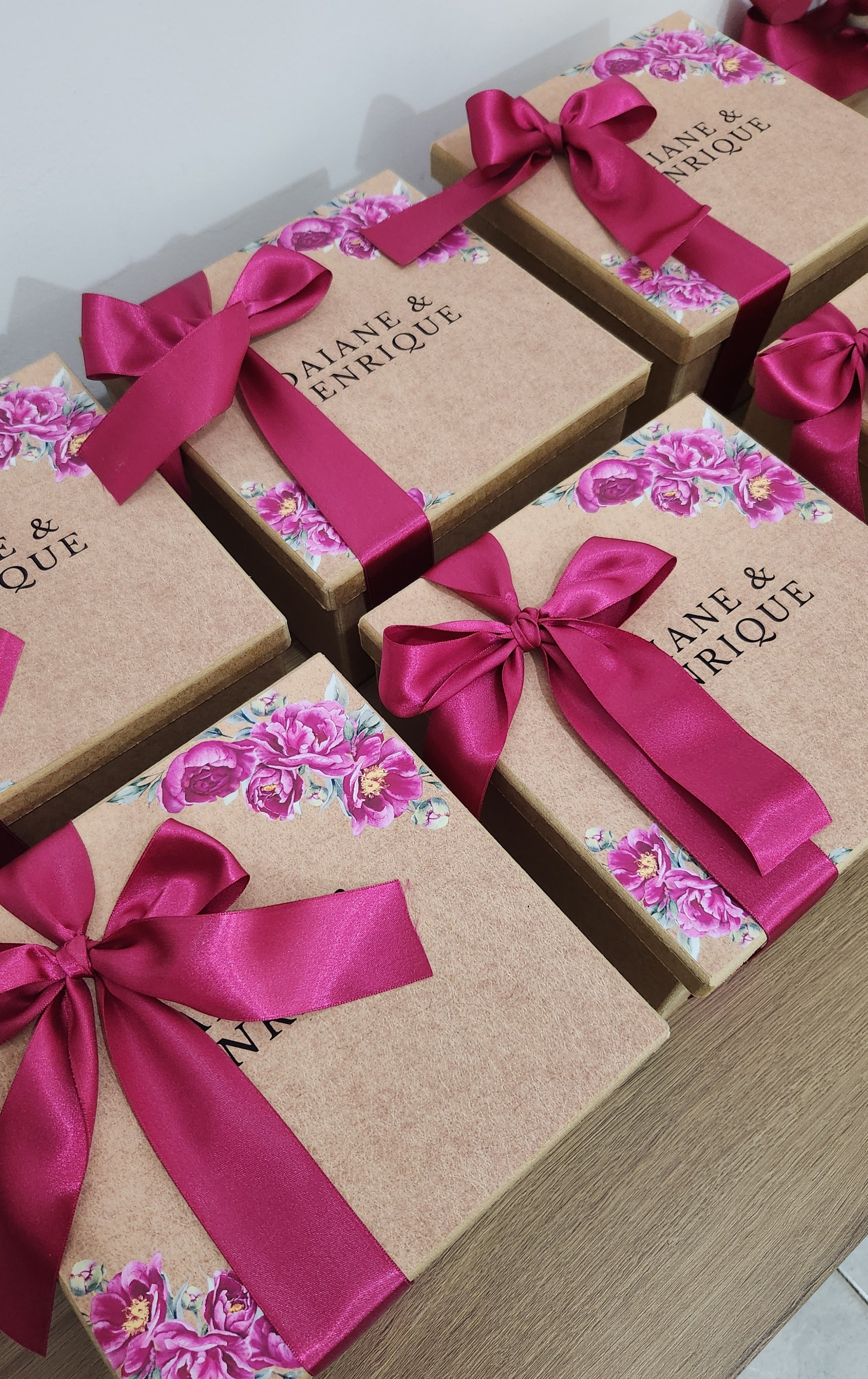 Caixa MDF Personalizada - Convite Padrinhos Casamento - Fúcsia
