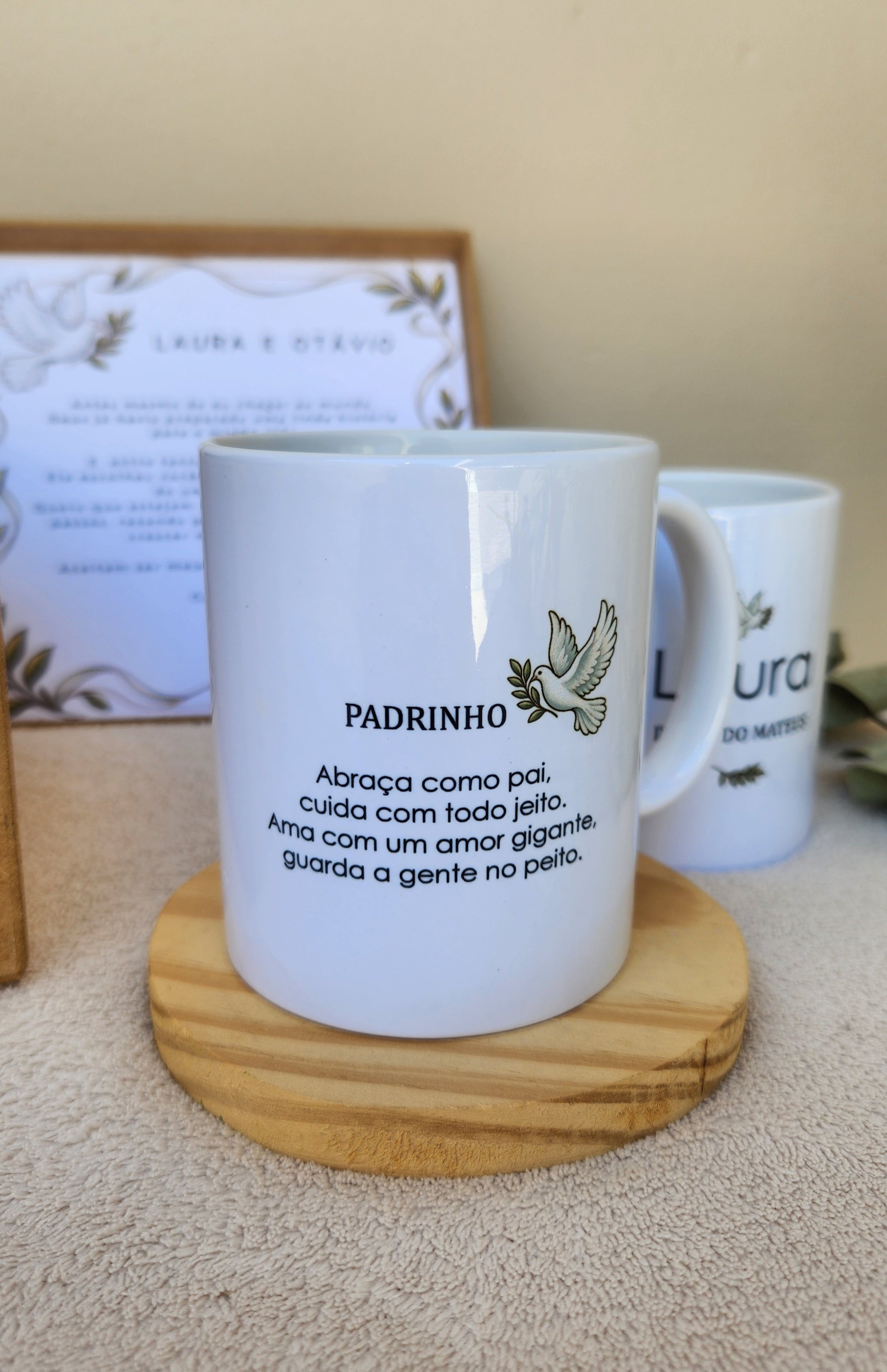 Kit Divino - Convite / Agradecimento Padrinhos Batismo