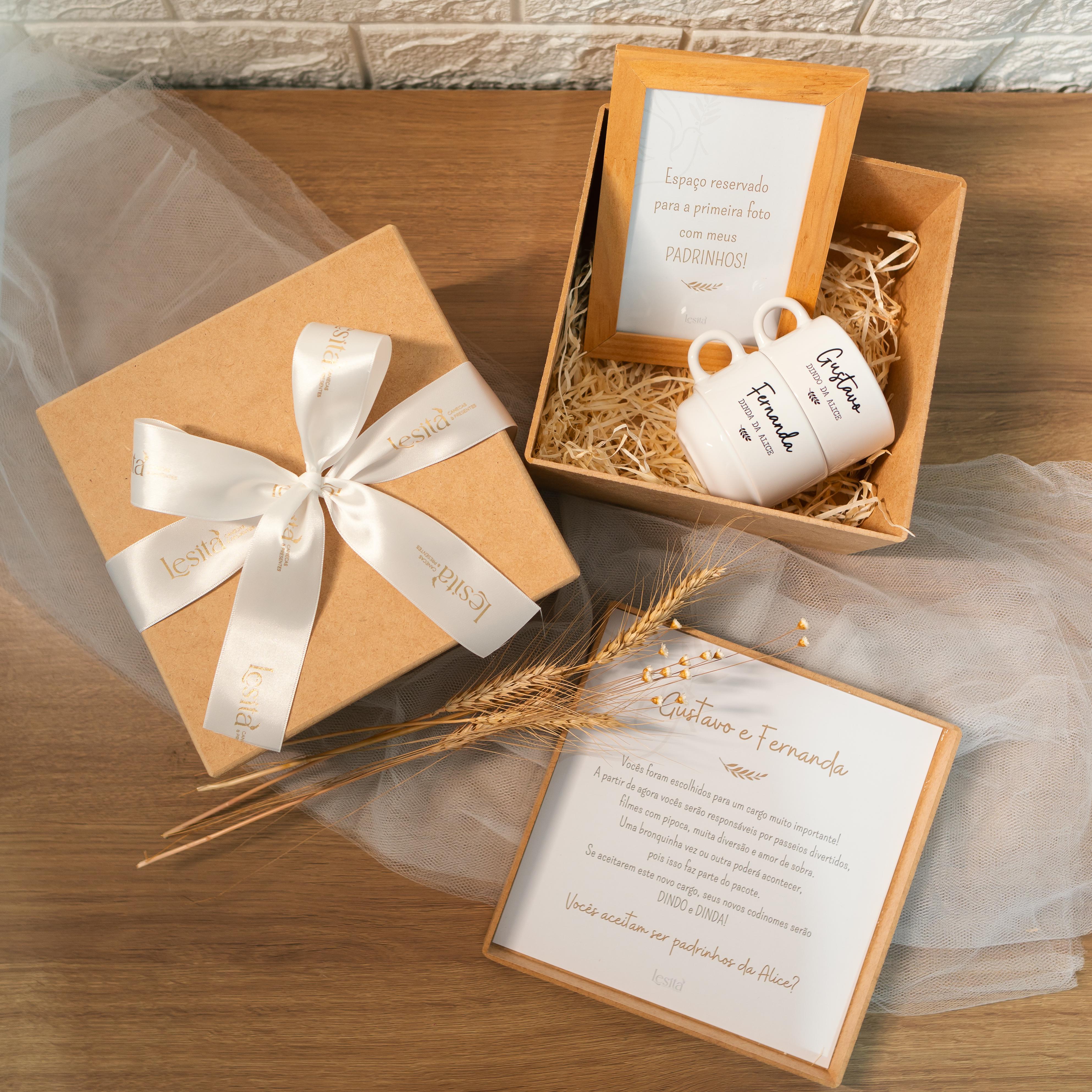 Kit Amor Casal - Convite / Agradecimento Padrinhos Batismo
