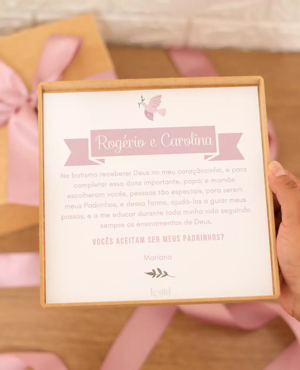 Kit Carinho Casal - Convite / Agradecimento Padrinhos Batismo