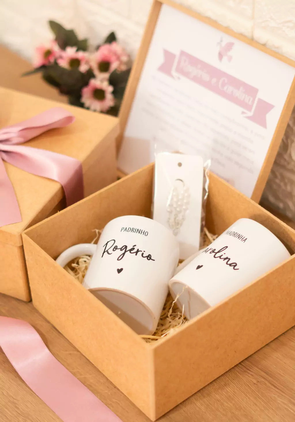Kit Carinho Casal - Convite / Agradecimento Padrinhos Batismo