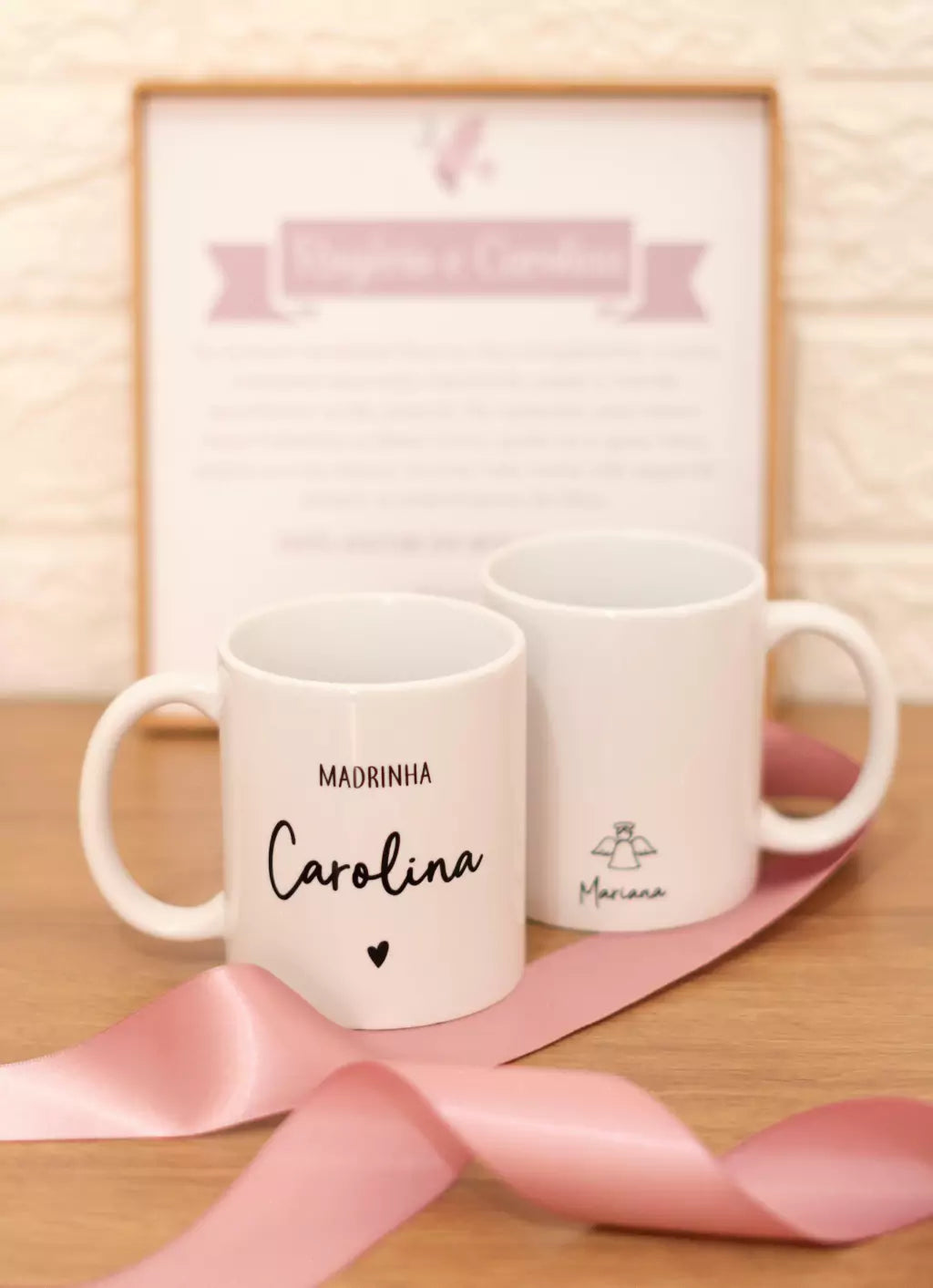 Kit Carinho Casal - Convite / Agradecimento Padrinhos Batismo