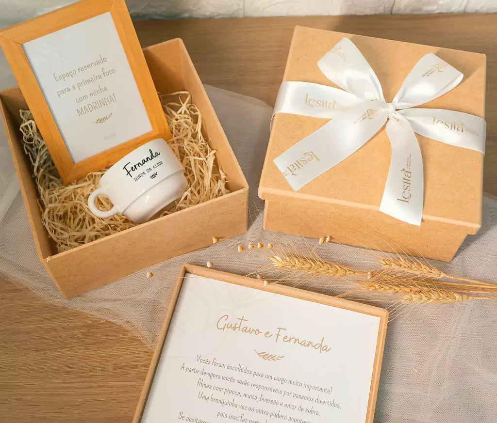 Kit Amor Individual - Convite/Agradecimento Padrinhos Batismo