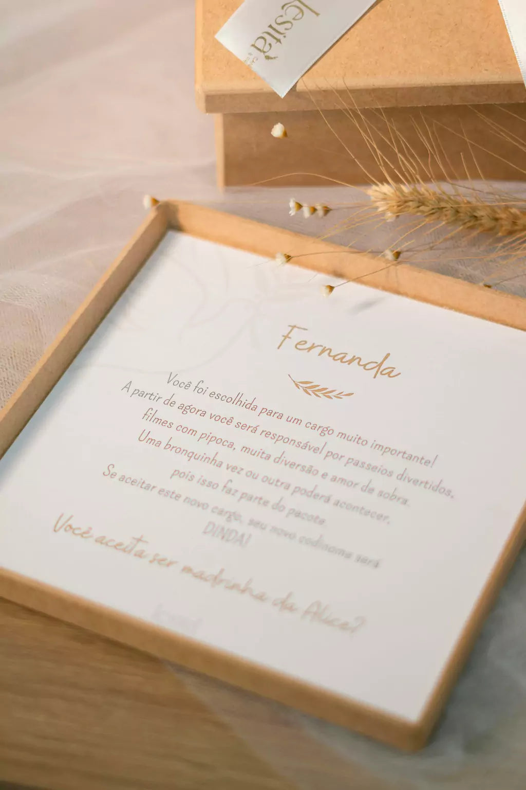 Kit Amor Individual - Convite/Agradecimento Padrinhos Batismo